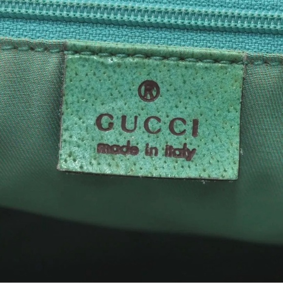 Gucci GG Teal Canvas Tote - Picture 5 of 15